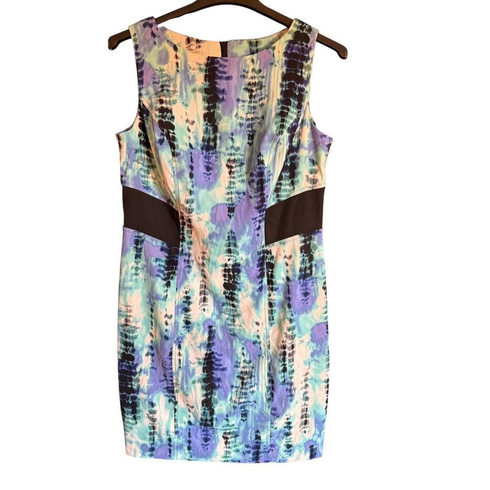 Dress Barn Blues, White, and Black Sleeveless Dress Size 14
